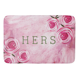 Pink Roses Hers Bath Mat Badematte