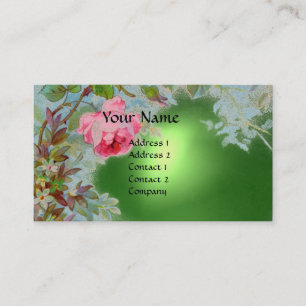 PINK ROSES & JASMINES MONOGRAM GEM STONE grün Visitenkarte