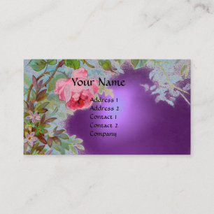 PINK ROSES & JASMINES MONOGRAM GEM STONE lila Visitenkarte