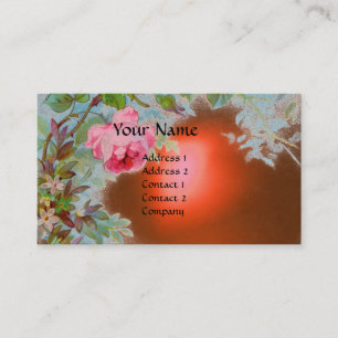 PINK ROSES & JASMINES MONOGRAM GEM STONE Orange Visitenkarte