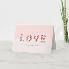 Pink Roses 'LOVE' Mother's Day Greeting Card Karte