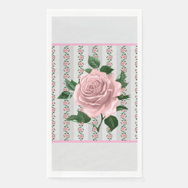 Pink Roses Paper Napkin Serviette (Vorderseite)