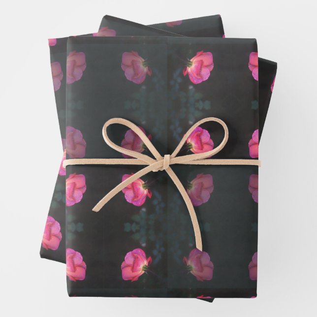 Pink Roses Pattern Geschenkpapier Set (Beispiel)
