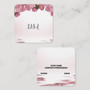 PINK ROSES QUADRATISCHE VISITENKARTE