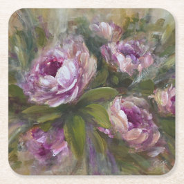 Pink Roses Rechteckiger Pappuntersetzer