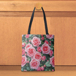 Pink Roses Tote Bag Tasche