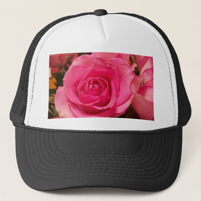 Pink roses truckerkappe (Vorderseite)