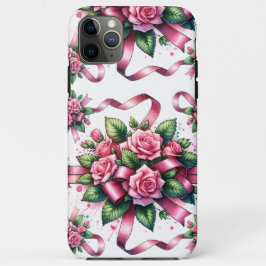Pink Roses und Ribbons Handy Case