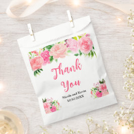 Pink Roses with Foliage Wedding Geschenktütchen