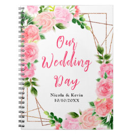 Pink Roses with Foliage Wedding Planner Notizblock