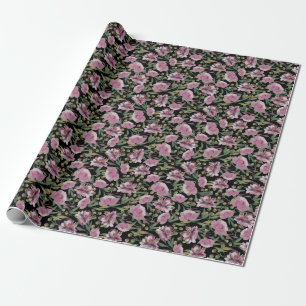 Pink Roses Wrapping Paper Geschenkpapier