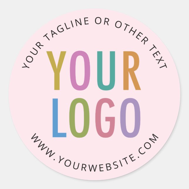 Pink Round Stickers Custom Business Logo Printed (Vorderseite)