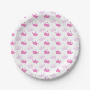 Pink Royal Crowns Fairytale Princess Baby Dusche Pappteller