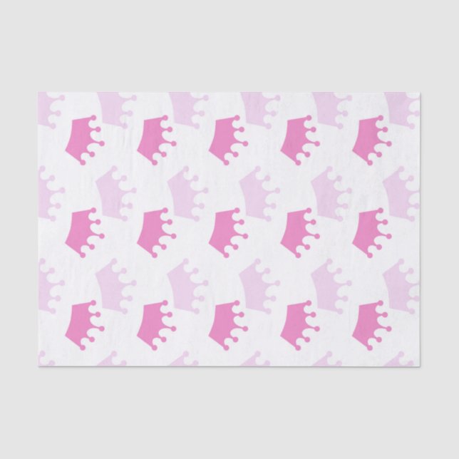 Pink Royal Crowns Fairytale Princess Baby Dusche Seidenpapier (Vorderseite)