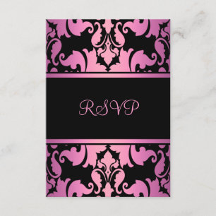 Pink Royal Damask UAWG RSVP Karte