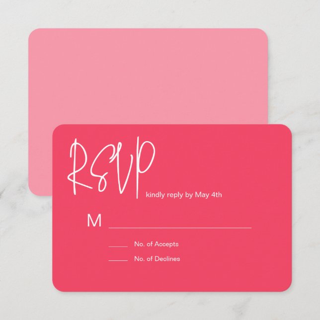Pink RSVP Card (Devant / Derrière)