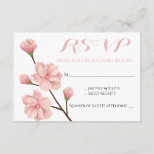 PINK RSVP FLORAL CHERRY BLOSSOMS MARIAGE FLEURS