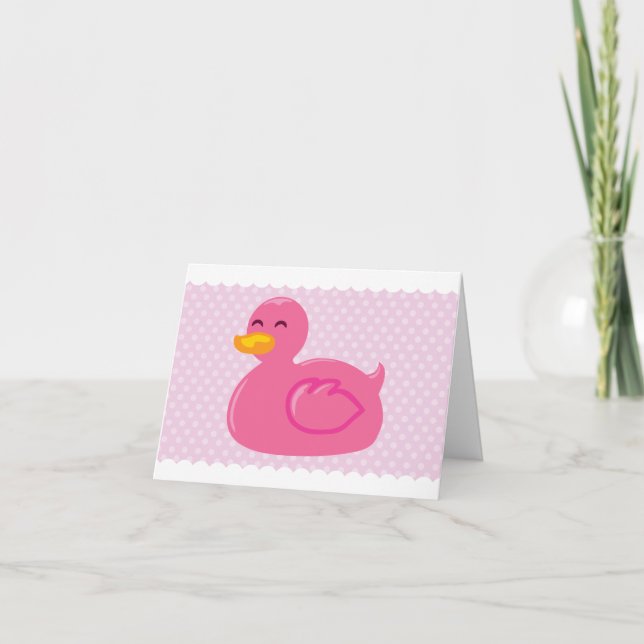 Pink Rubber Ducky Merci Cartes (Devant)