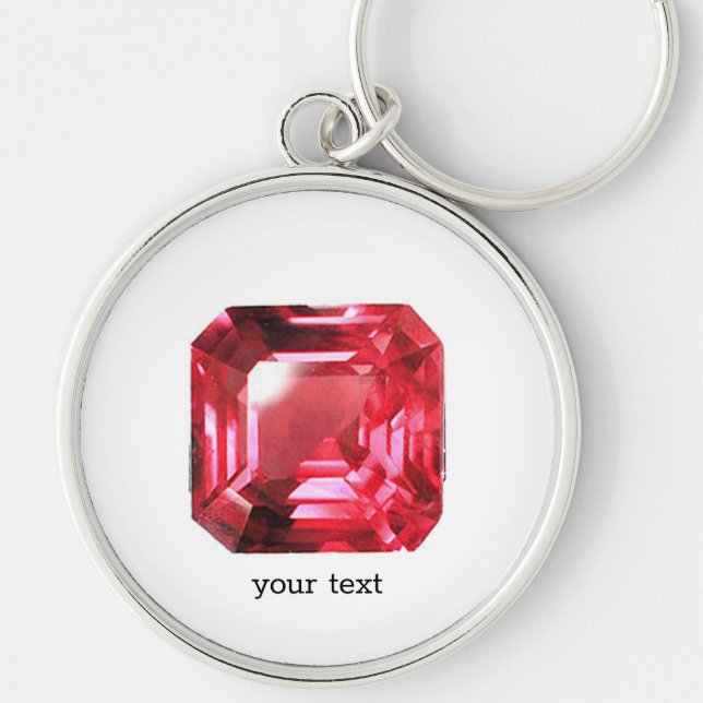 Pink Ruby Gemstone Schlüsselanhänger (Vorne)