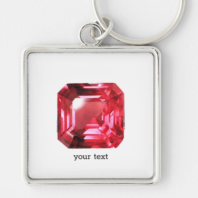 Pink Ruby Gemstone Schlüsselanhänger (Vorne)