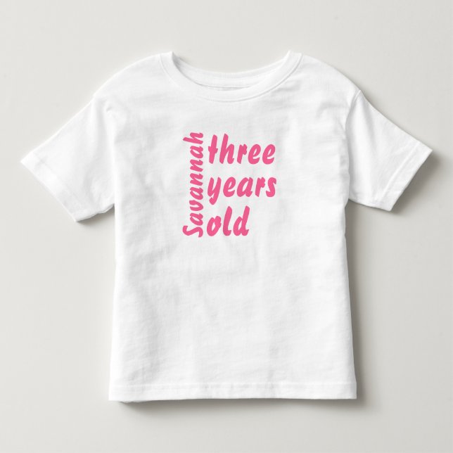 Pink Ruffle Niedlich Baby Girl Drei Jahre alter Ro Kleinkind T-shirt (Vorderseite)