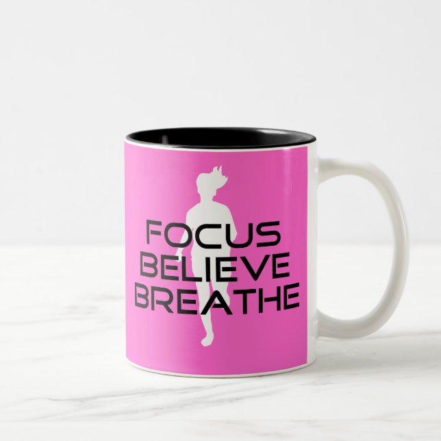 Pink Running Focus glauben Atmung Zweifarbige Tasse (Rechts)