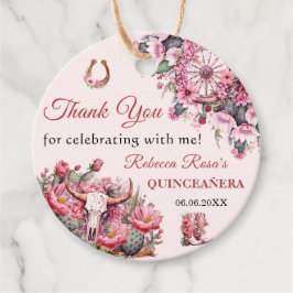 Pink Rustic Boho Western Charra Theme Quinceanera Geschenkanhänger