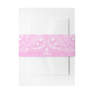 Pink Rustic Paisley Country Western Hochzeit Einladungsbanderole