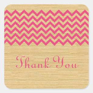Pink Rustic Zickzack Danke Stickers