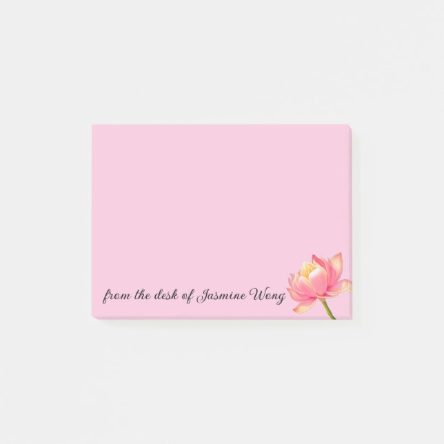 Pink Sacro Lotus persönlich Post-it Klebezettel (Vorderseite)