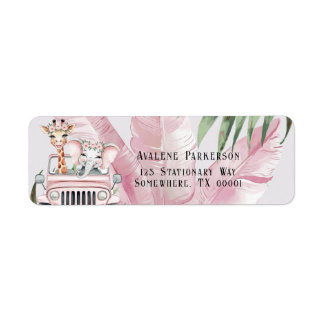 Pink Safari Adventure Girl Baby Dusche Adresse