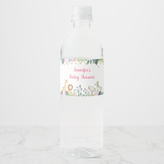 Pink Safari Jungle Baby Dusche (Vorderseite)