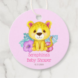 Pink Safari Leopard Baby Dusche Vielen Dank Geschenkanhänger