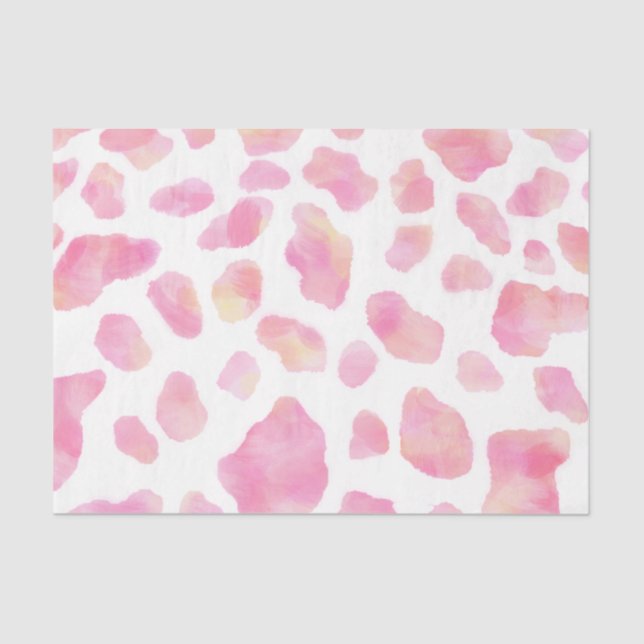 PINK SAFARI - rosa Leopard, bedrucktes Tissue Pape Seidenpapier (Vorderseite)