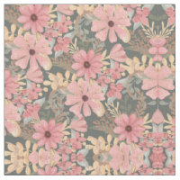 Pink Sage Green Flowers Leave Watercolor