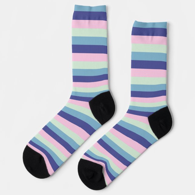 Pink, Sage und Sky Blue Socken (Linkes Detail)