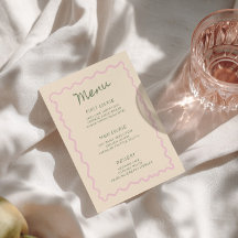 Pink Sage Whimsical Handwriting Menu Card