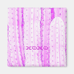Pink Saguaro Cactus Foto Kunstfreund Magnet