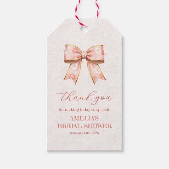 Pink Sakura Ribbon – Japanese-Inspired Geschenkanhänger (Vorderseite)