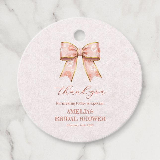 Pink Sakura Ribbon – Japanese-Inspired Geschenkanhänger (Vorderseite)