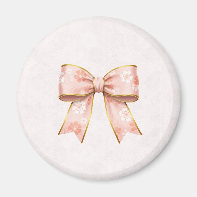 Pink Sakura Ribbon – Japanese-Inspired Magnet (Vorne)