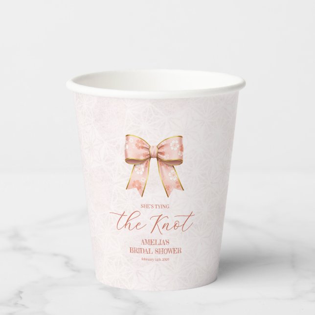 Pink Sakura Ribbon – Japanese-Inspired Pappbecher (Vorderseite)