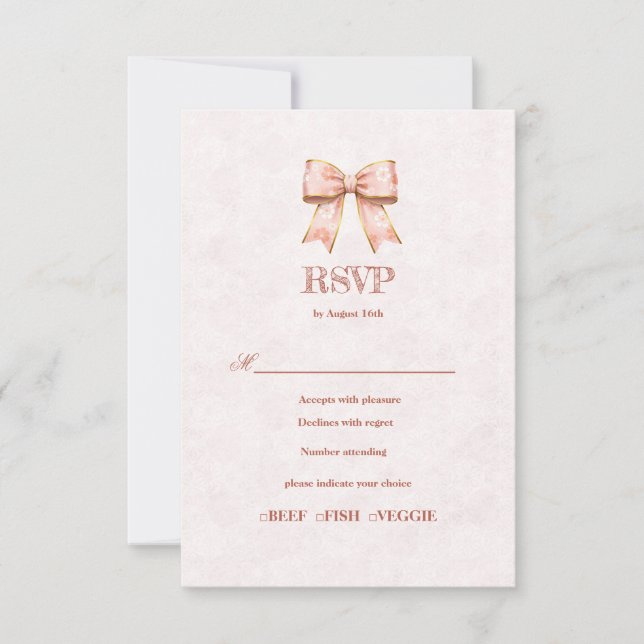  Pink Sakura Ribbon – Japanese-Inspired RSVP Karte (Vorderseite)