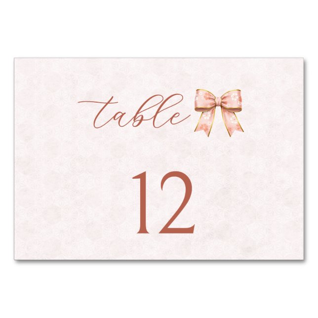 Pink Sakura Ribbon – Japanese-Inspired Tischnummer (Vorderseite)