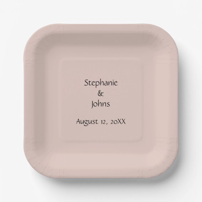 Pink Salt Wedding Custom Couple Name Monogram Cool Pappteller (Vorderseite)