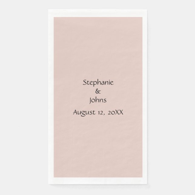 Pink Salt Wedding Custom Couple Name Monogram Nied Serviette (Vorderseite)
