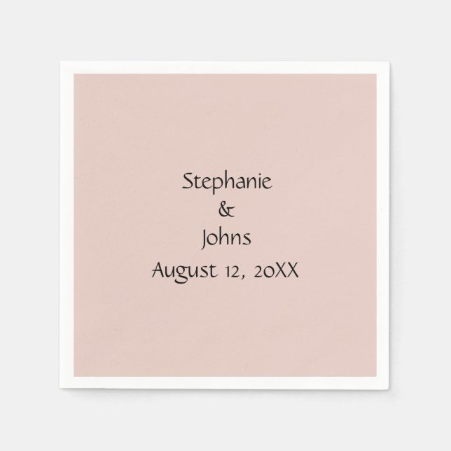 Pink Salt Wedding Schlichte Custom Couple Name Tre Serviette (Vorderseite)