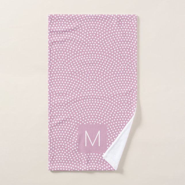 Pink Same Komon Mit Monogramm Badhandtuch Set (Handtuch)