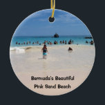 Pink Sand Beach #3, Bermuda's Beautiful, Pink S... Keramikornament<br><div class="desc">Schöne Hufeisenbucht; Bermudas rosa Sandstrand!</div>