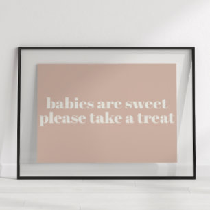 Pink Sandstone Typografie Baby Dusche Gefallen Poster